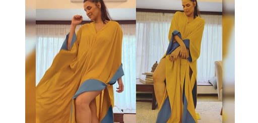 Neha Dhupia slaying her at-home fashion with beautiful Kaftan
