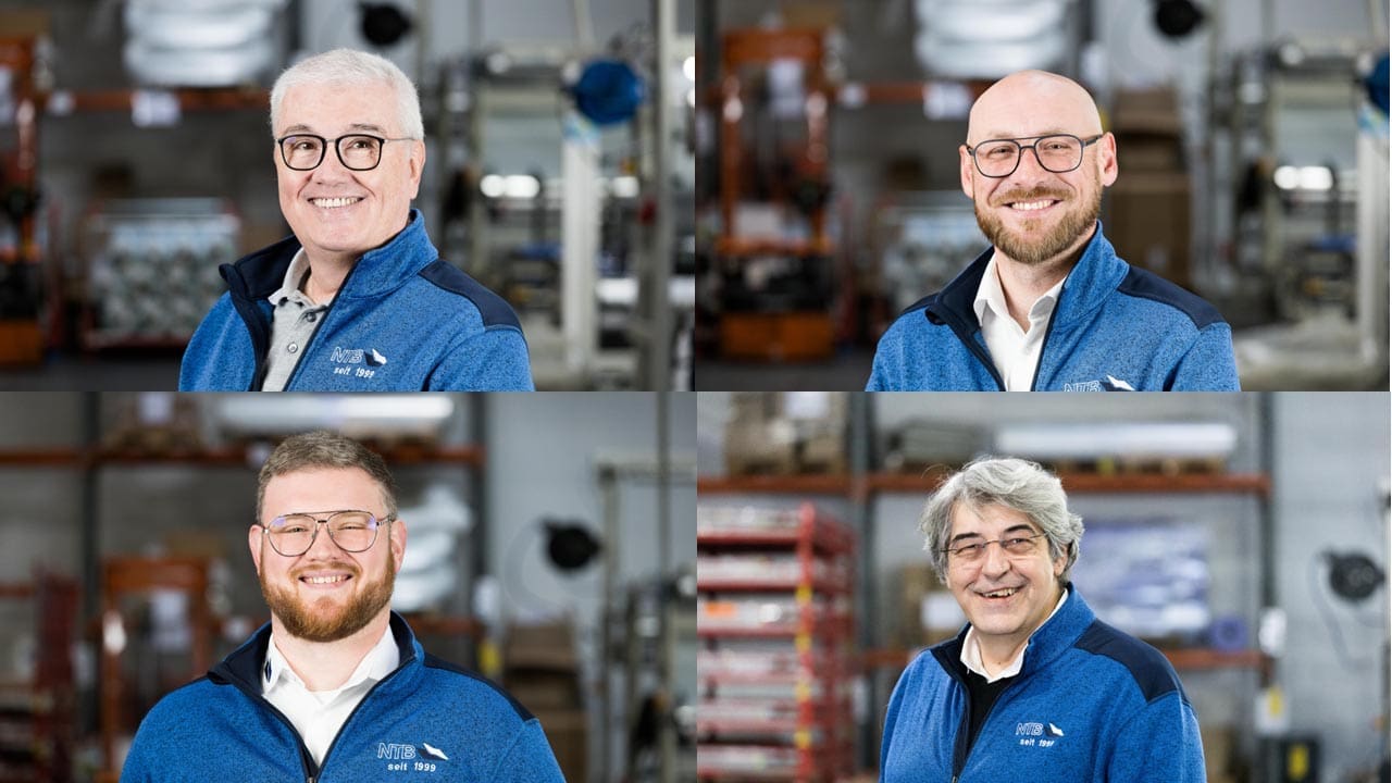 The new management team at NTB (clockwise from top left): Rainer Hurtz, Bastian Schreurs, Lampros Kampas and Oliver Hurz.